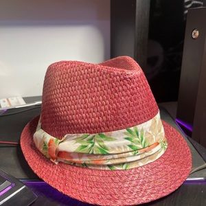 Dorfman coral fedora 57cm one size beach vintage hat